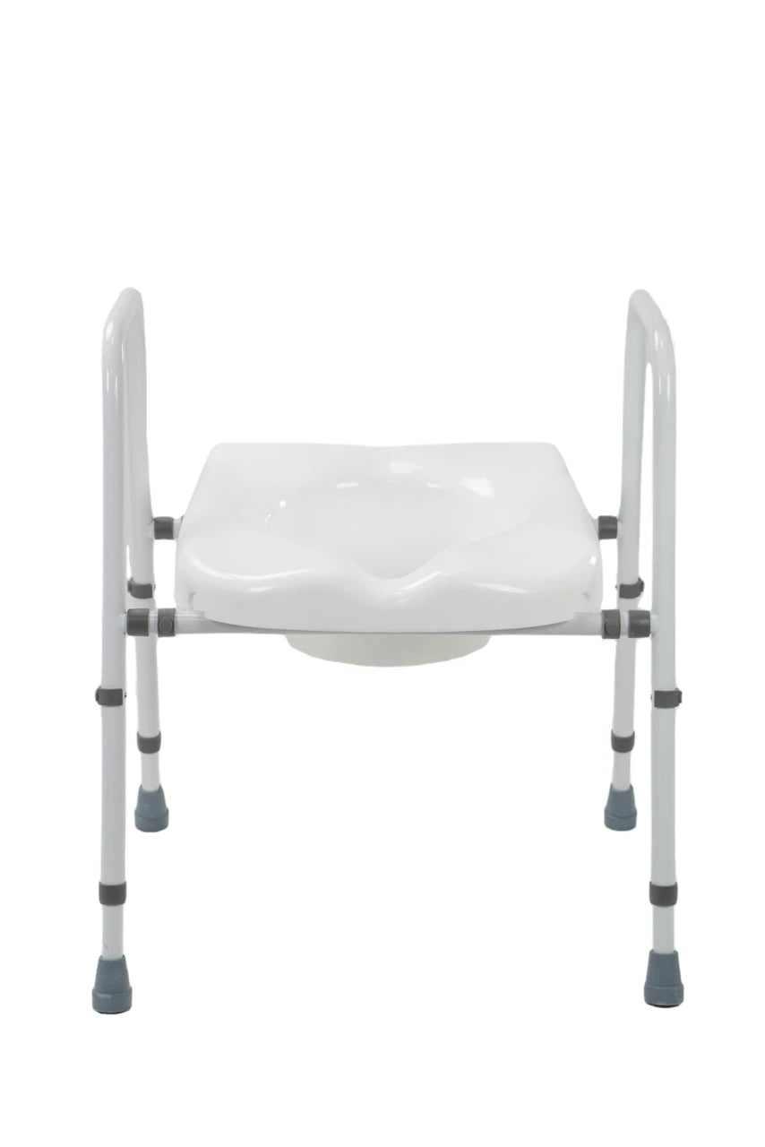 Angel Mobility Raised Toilet Seat and Frame.Height,Width Adjustable,Non-Slip Ferrules,Toilet Surround,Integral Armrests,Push-Pin Adjustment,No Tools Required,Minimal Assembly,Elderly,Hip Surgery