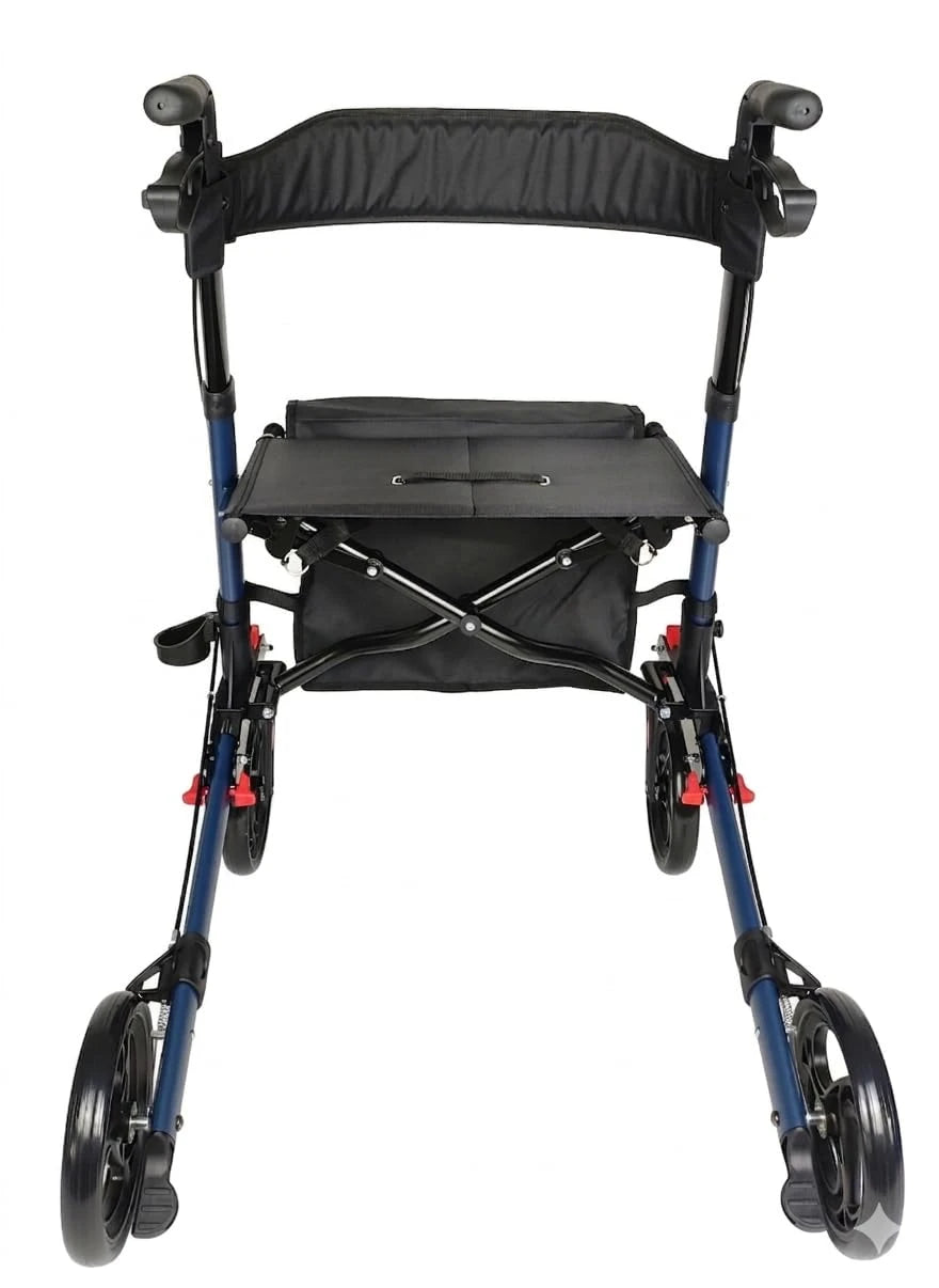 Angel Mobility Lightweight Folding Mobility Rollator Walking Frame Zimmer 4 Wheels with Seat AMR008