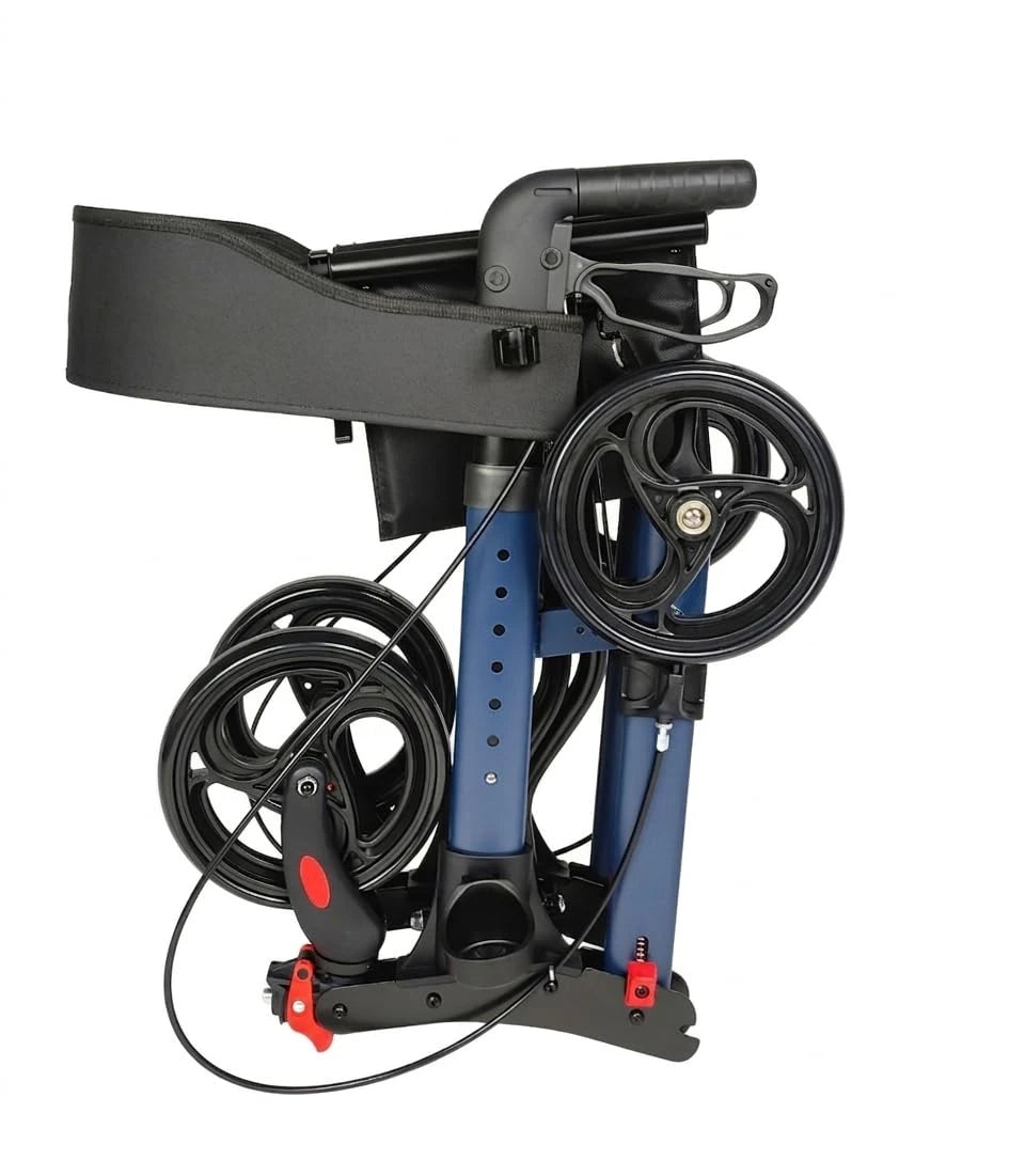 Angel Mobility Lightweight Folding Mobility Rollator Walking Frame Zimmer 4 Wheels with Seat AMR008