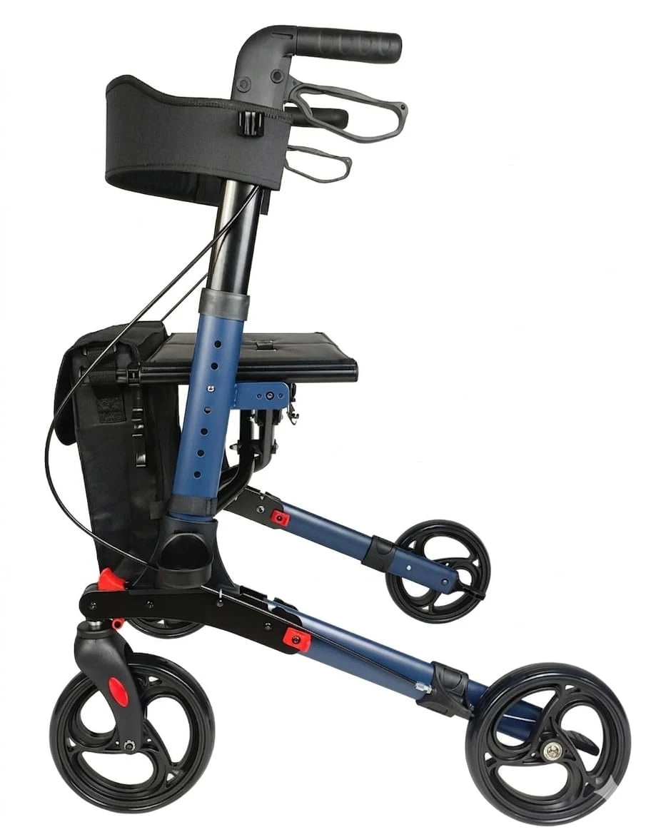 Angel Mobility Lightweight Folding Mobility Rollator Walking Frame Zimmer 4 Wheels with Seat AMR008