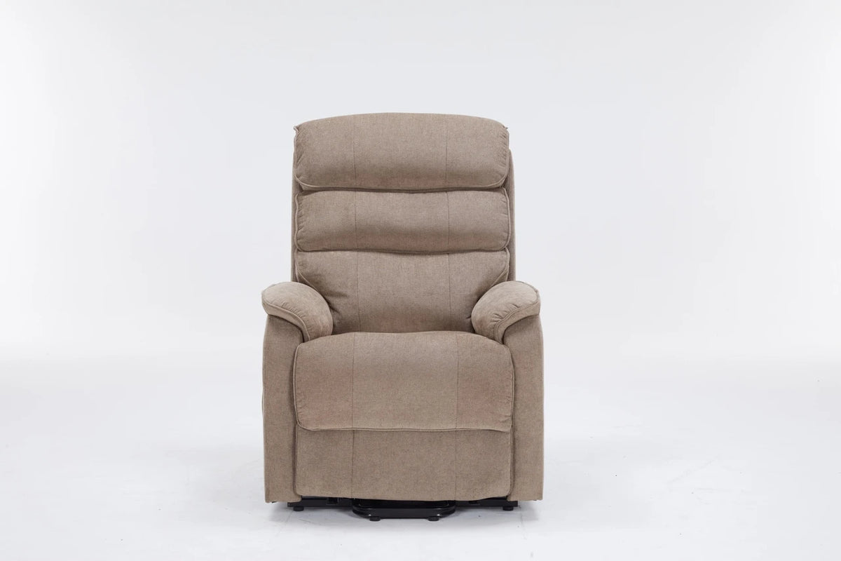Cambridge Brown Fabric Rise and Recline Armchair Power Chair