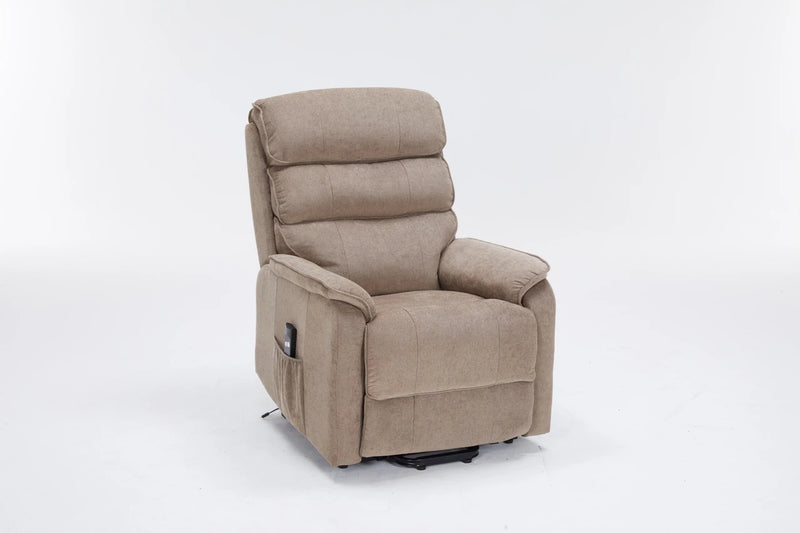 Cambridge Brown Fabric Rise and Recline Armchair Power Chair