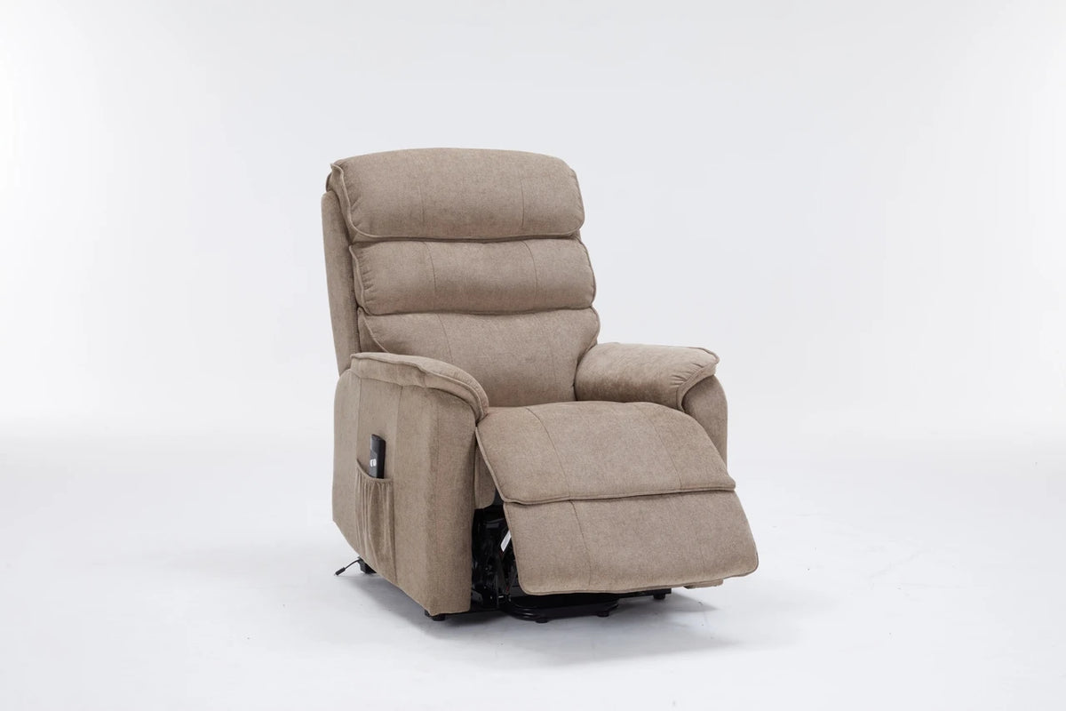 Cambridge Brown Fabric Rise and Recline Armchair Power Chair