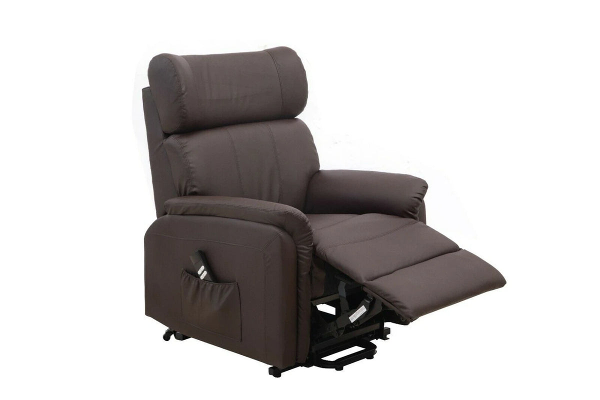 Dual Motor Rise and Recline Chair Brown