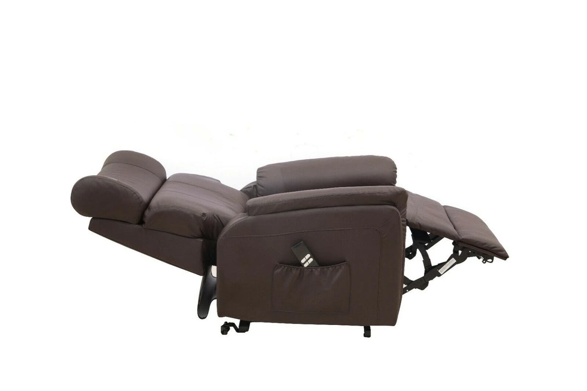 Dual Motor Rise and Recline Chair Brown