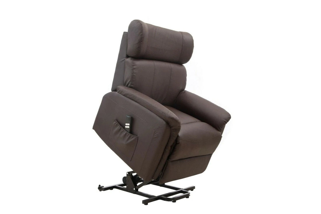 Dual Motor Rise and Recline Chair Brown