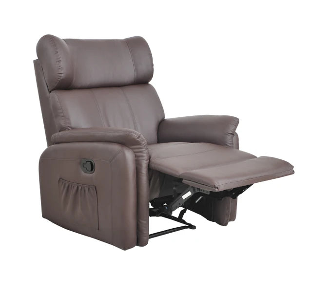 Bonded Leather Recliner Armchair Sofa Lounge Home Chair Brown