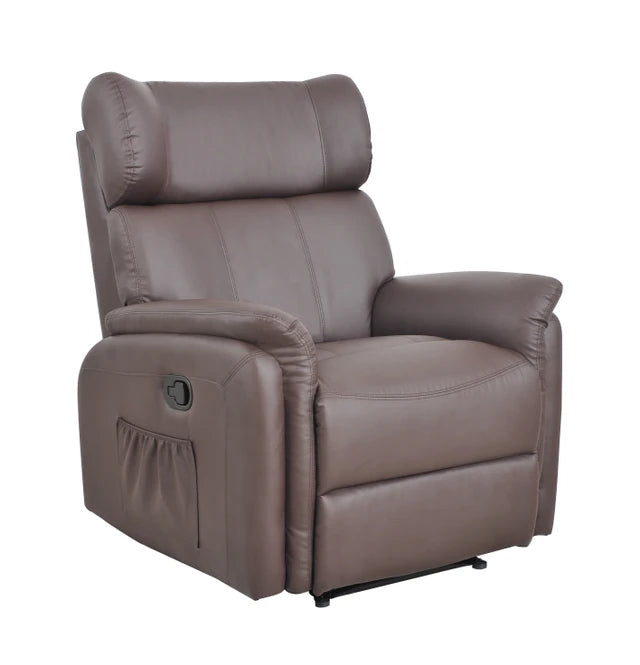 Bonded Leather Recliner Armchair Sofa Lounge Home Chair Brown
