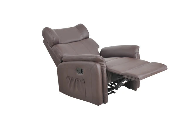 Bonded Leather Recliner Armchair Sofa Lounge Home Chair Brown