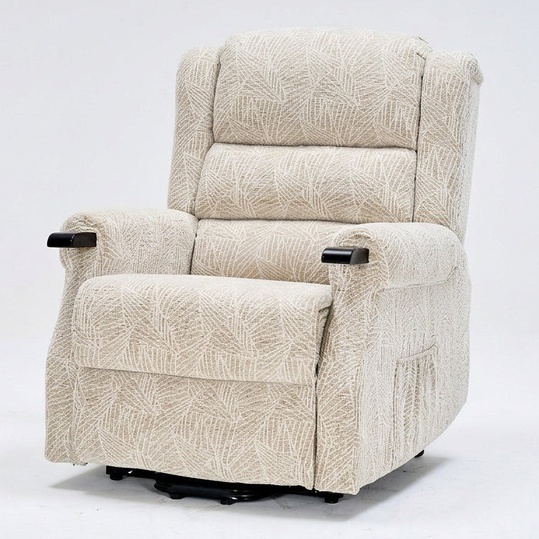 Taylor Dual Motor Rise & Recline Power Chair Fabric Grey/Cream