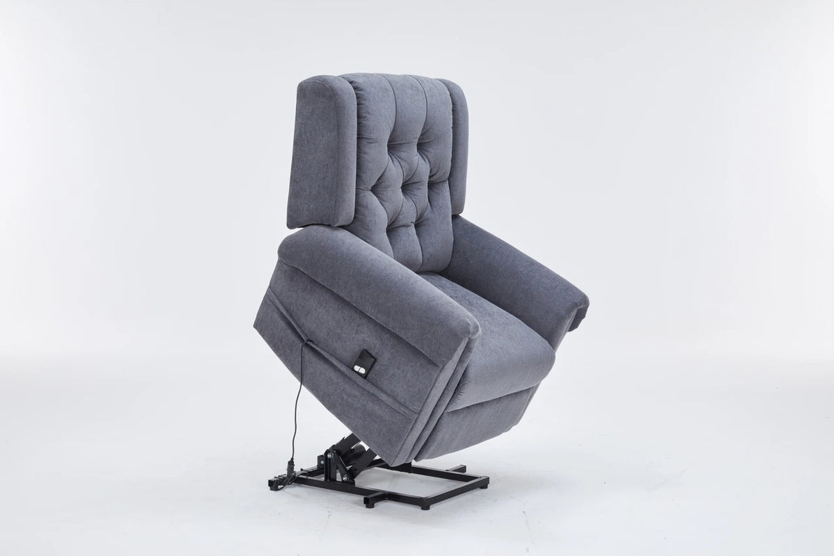 Gina Grey Fabric Electric Rise and Recline lift Armchair