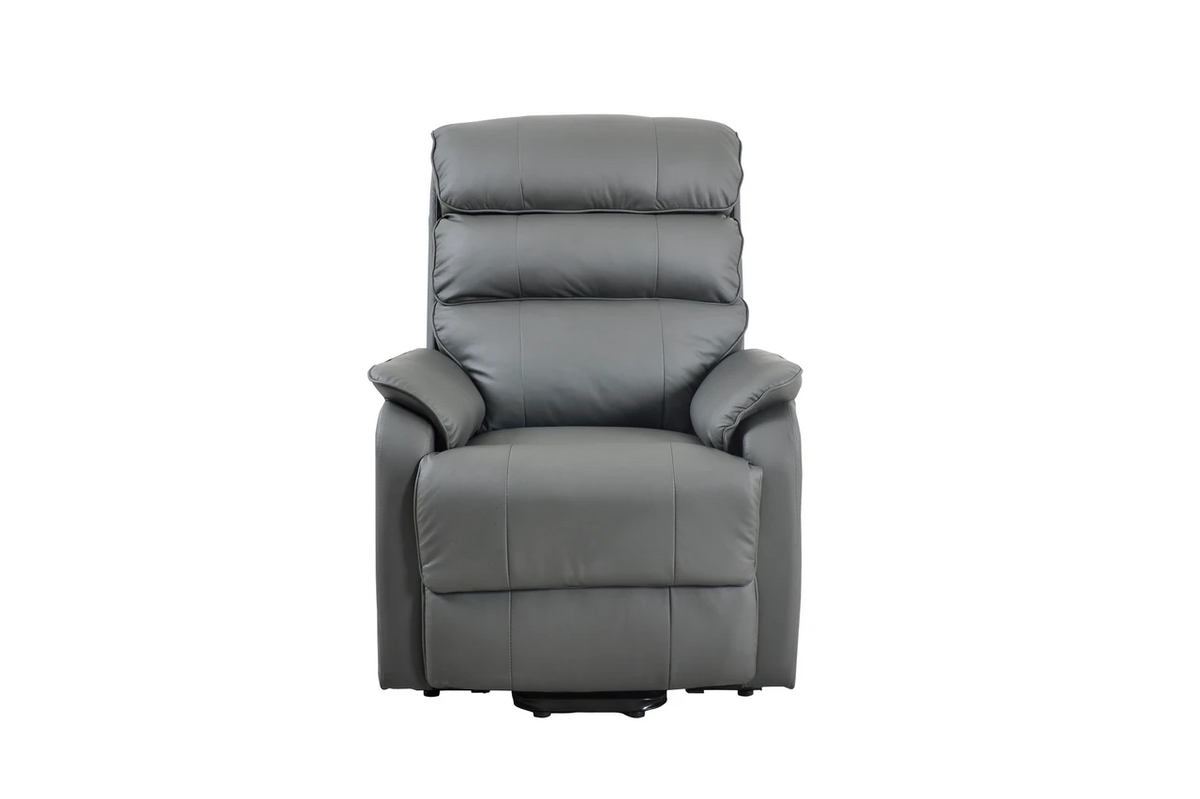 Electric bonded Leather Rise & Recliner Armchair Grey