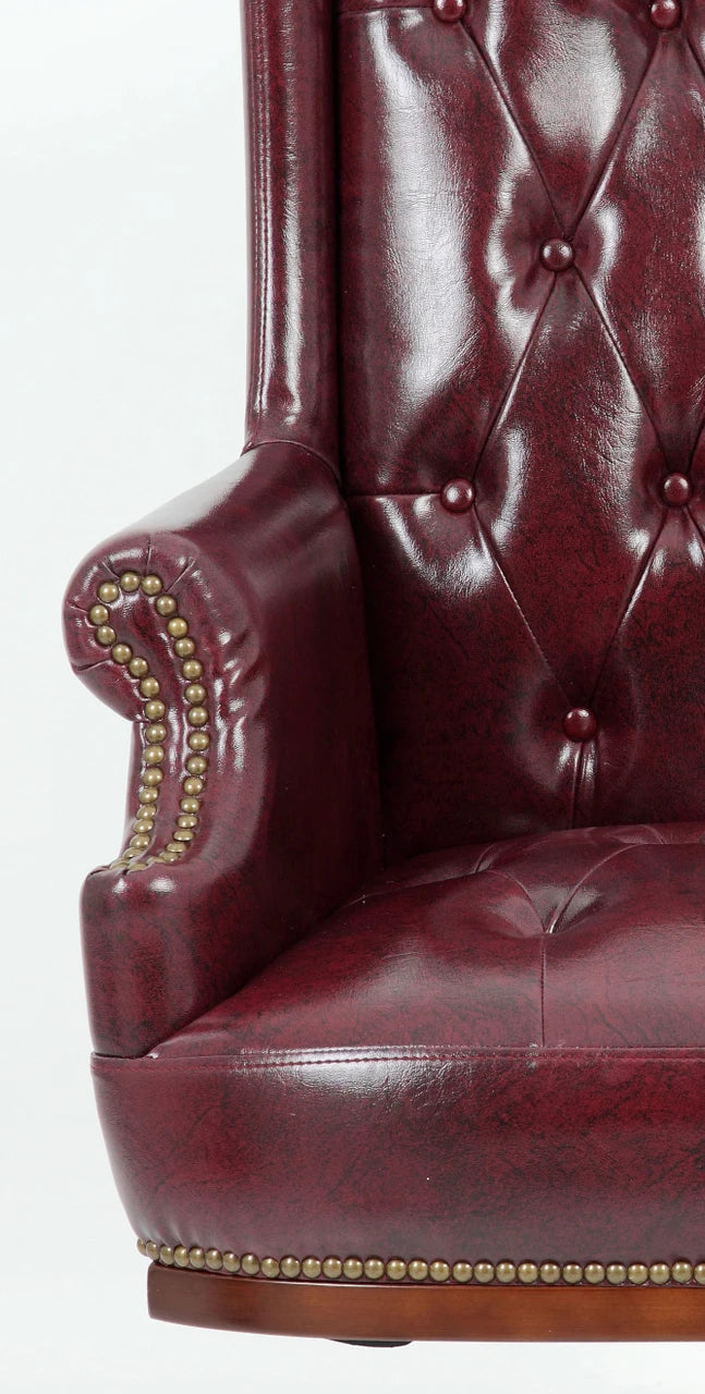Chesterfield Style High Back Fireside Armchair in Ox-blood