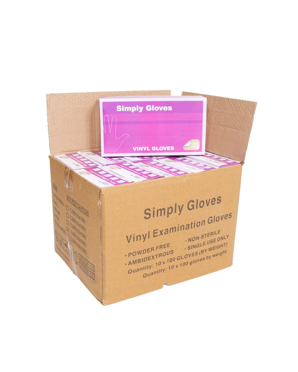 Simply Gloves Disposable Vinyl Large Clear Powder Free 1000