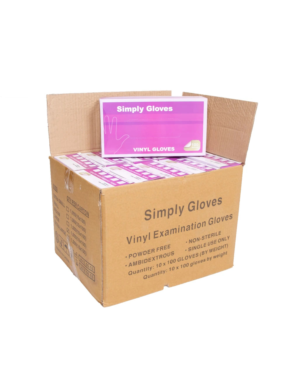 Simply Gloves Disposable Vinyl Medium Clear Powder Free 1000