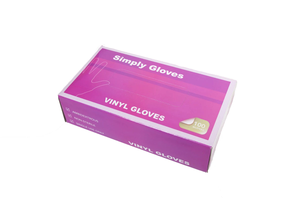 Simply Gloves Disposable Vinyl Medium Clear Powder Free 1000