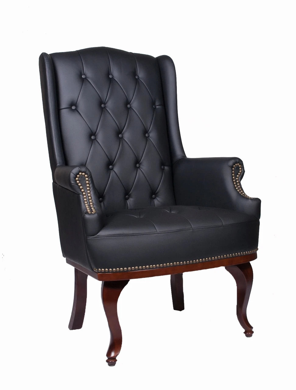 Chesterfield Style High Back Fireside Armchair in Black