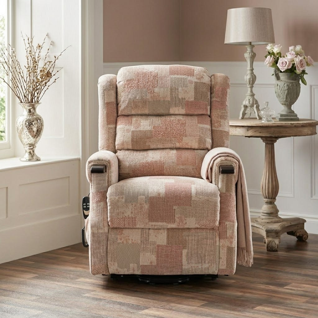 Taylor Dual Motor Rise & Recline Power Chair Fabric Brown
